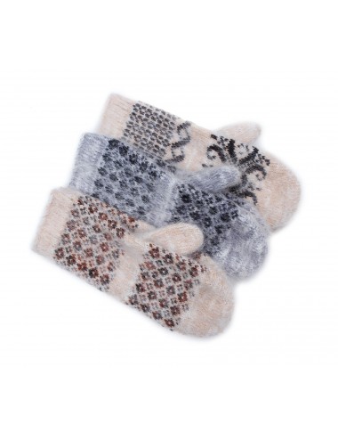 Варежки женские ангора "Узоры 1"