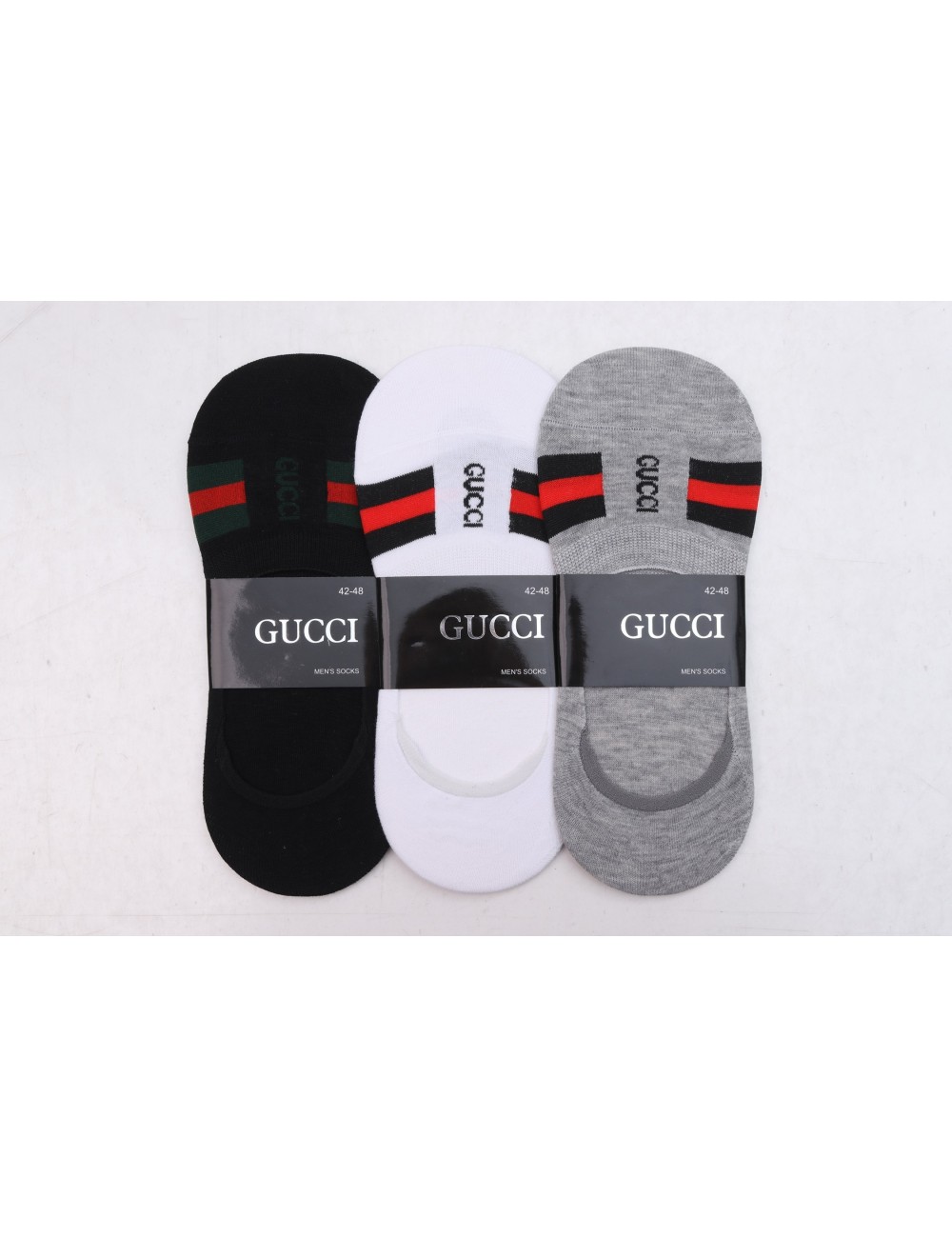 Носки мужские "Gucci короткий след" с силиконом НМХ-174