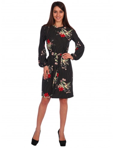 Платье женское на обтачке "Цветы на полоске" П3501-06.21 от Comfi
