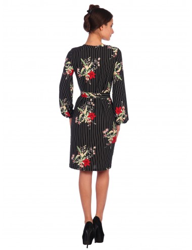 SALE Платье женское на обтачке "Цветы на полоске" от Comfi