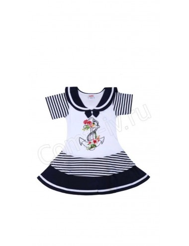 SALE Плд-001 Платье  для девочки "Морячка"