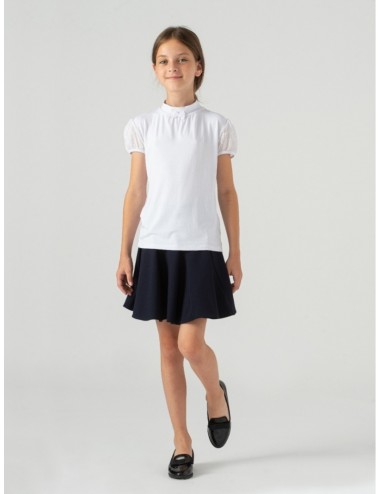 БлДД 002 Блуза для девочки с коротким рукавом белая