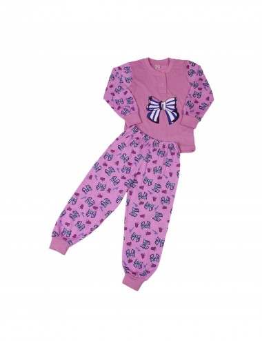 Пижама для девочки с пуговичками футер "Bonum-2"