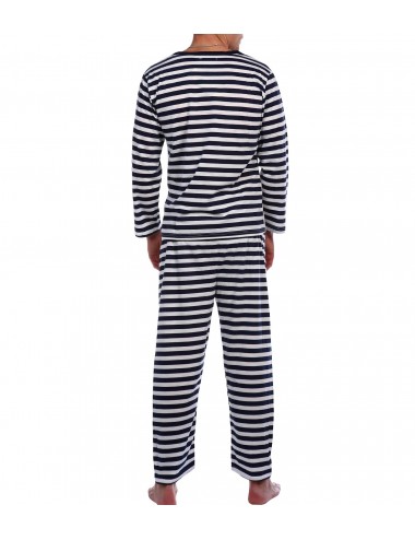Пижама мужская (бело-синяя полоска) НочС-014